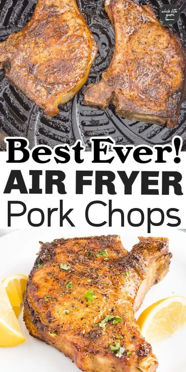 Crispy air fryer pork chops with golden crust on a plate