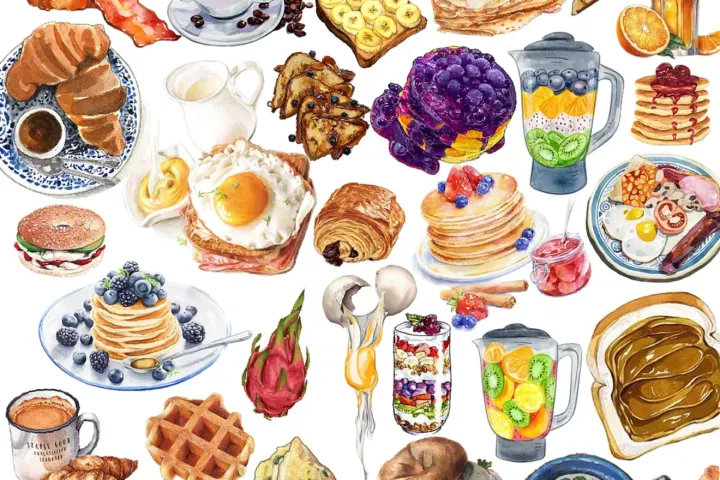 BreakfastRecipes print design, freshly made and ready to serve