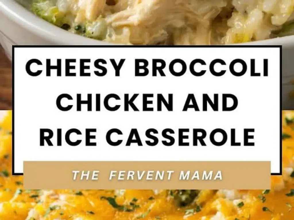 CHEESY BROCCOLI CHICKEN AND RICE CASSEROLE THE FERVENT MAMA, freshly made and ready to serve