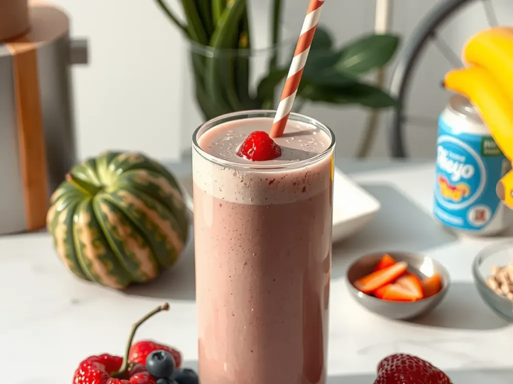 Breakfast Smoothie, freshly made and ready to serve
