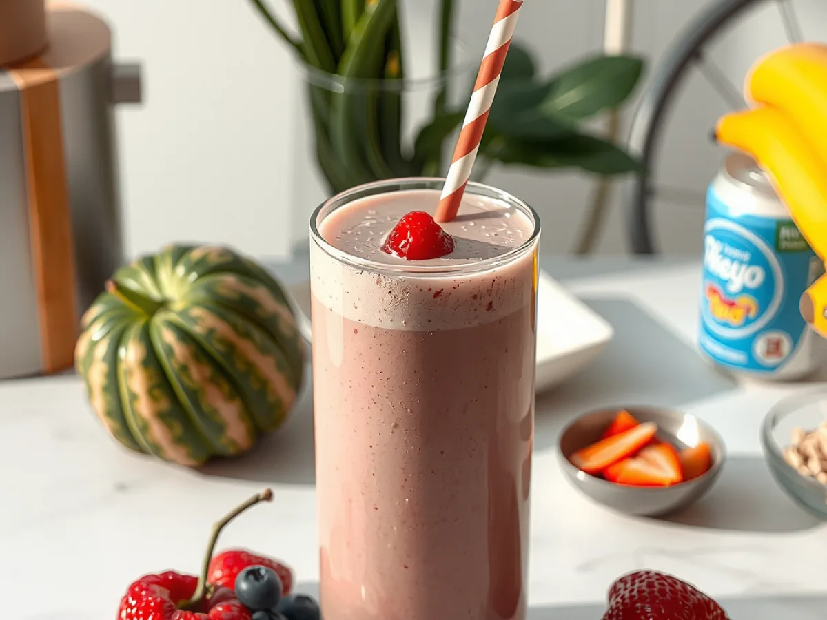 Breakfast Smoothie, freshly made and ready to serve