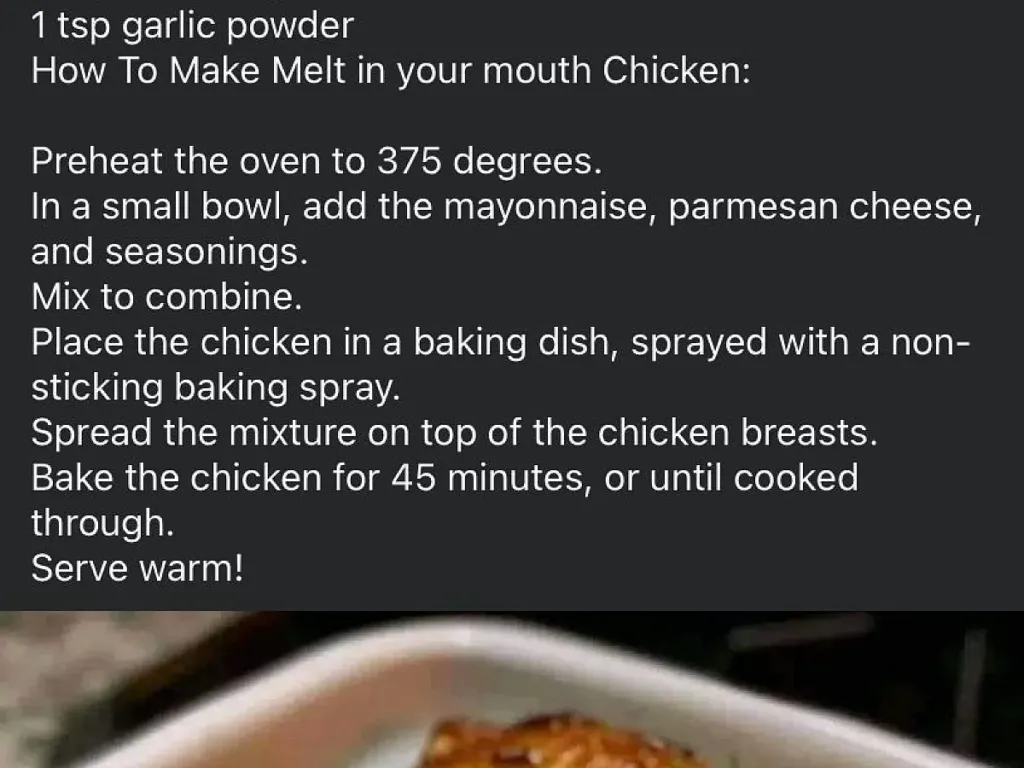 ChickenBake, freshly made and ready to serve
