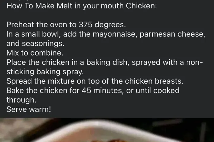 ChickenBake, freshly made and ready to serve