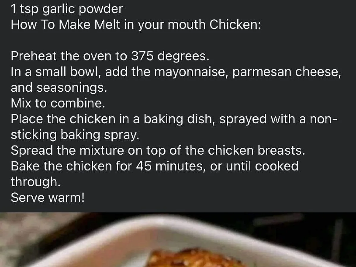 ChickenBake, freshly made and ready to serve