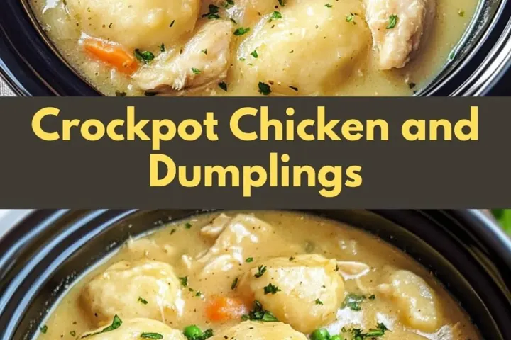 Crockpot chicken and dumplings meal, freshly made and ready to serve