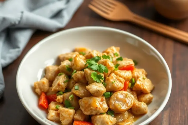 6 Easy Chicken Meal Ideas 1 Honey Garlic Chicken Bowl chicken, freshly made and ready to serve