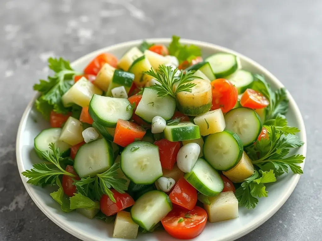 CUCUMBER DILL salad fresh, freshly made and ready to serve