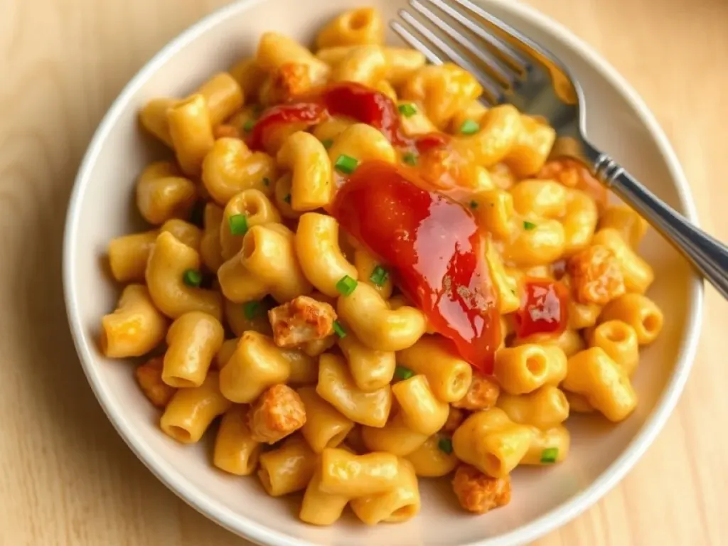 HIGH PROTEIN HONEY BBQ CHICKEN MAC & CHEESE, freshly made and ready to serve