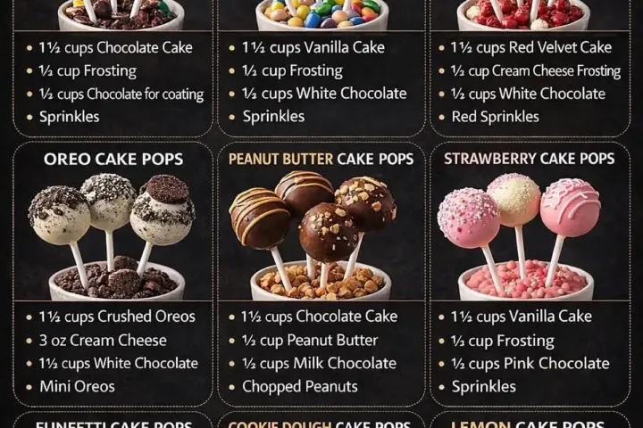 Nine homemade cake pops recipe, freshly made and ready to serve