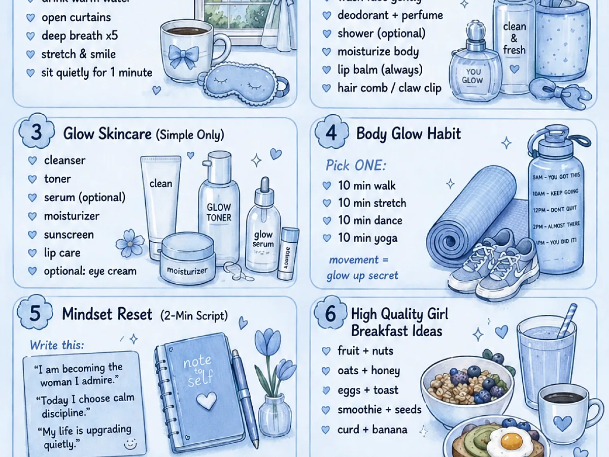 Pretty Girl Morning Routine low maintenance high quality life 1, freshly made and ready to serve