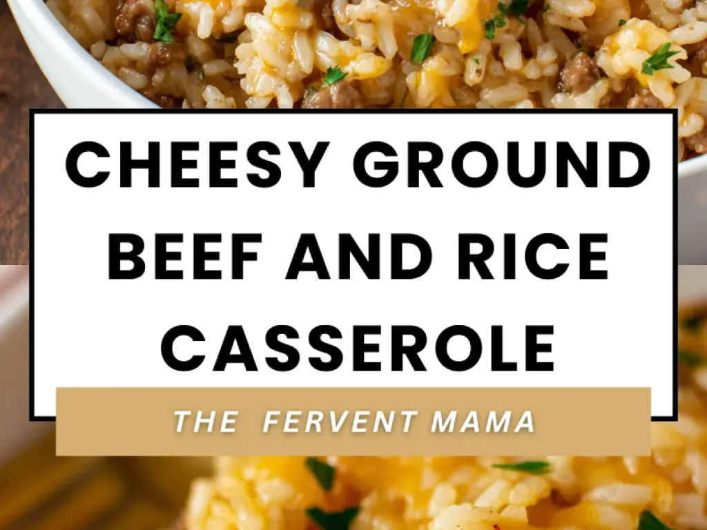 Cheesy Ground Beef and Rice Casserole, freshly made and ready to serve