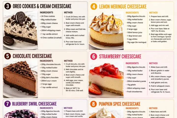 Cheesecake Recipe, freshly made and ready to serve