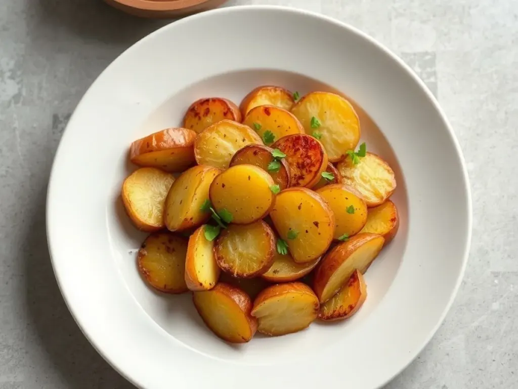 Air Fryer Sliced Potatoes, freshly made and ready to serve