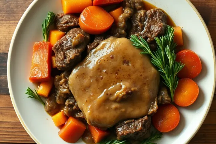 There is nothing more comforting than a big pot roast with hearty, freshly made and ready to serve