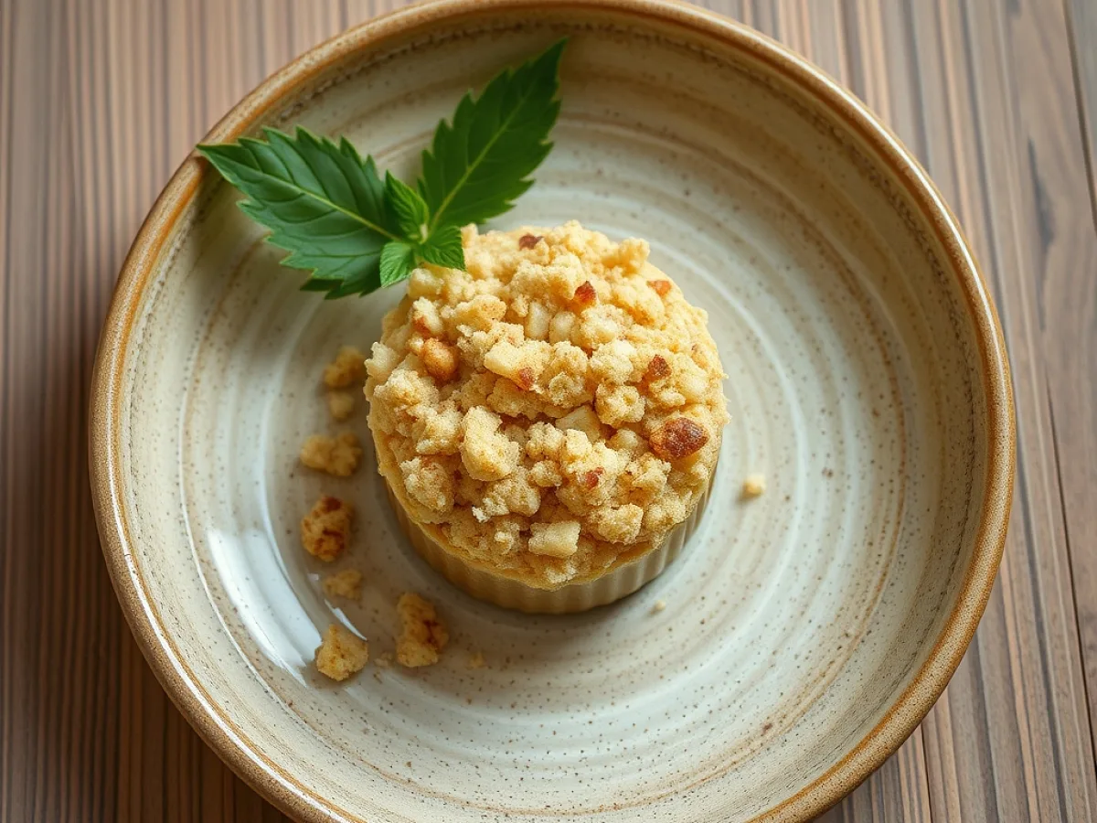 Crumbly dessert, freshly made and ready to serve