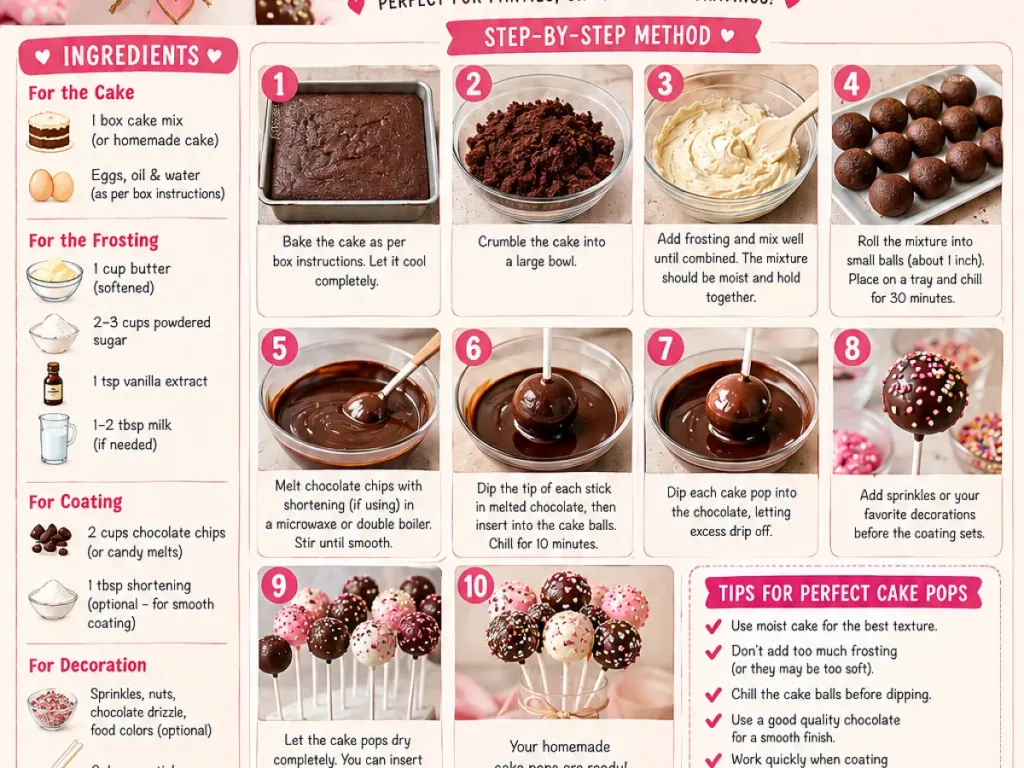 Make these adorable homemade cake pops with soft cake, creamy, freshly made and ready to serve