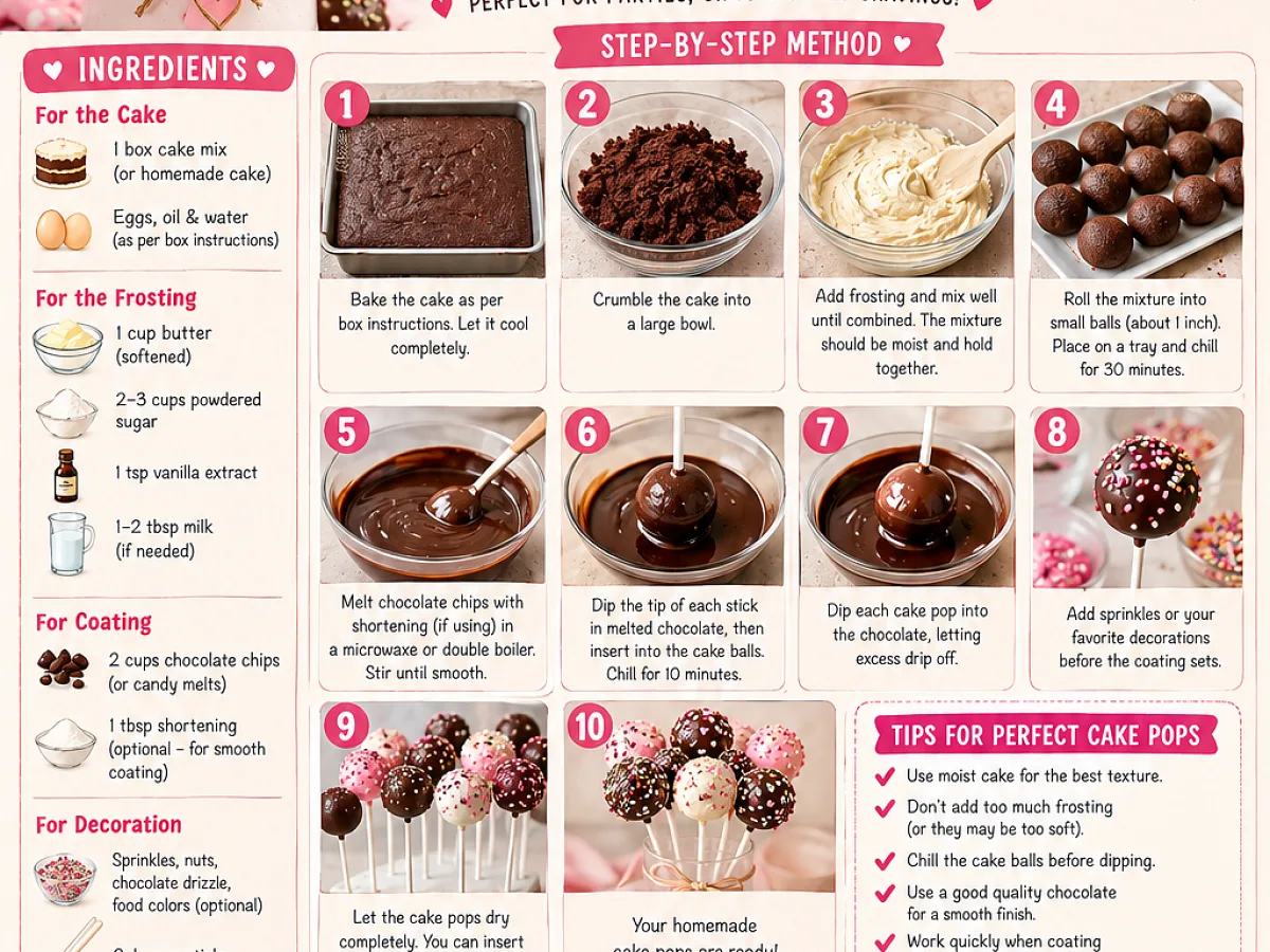Make these adorable homemade cake pops with soft cake, creamy, freshly made and ready to serve