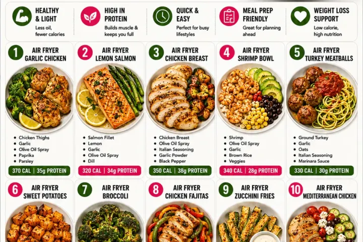 Healthy Air Fryer Salmon and Vegetables – 25-Minute Dinner