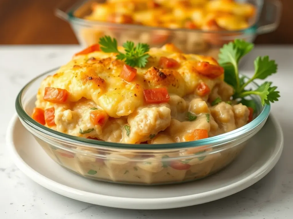 Make Ahead Casserole, freshly made and ready to serve